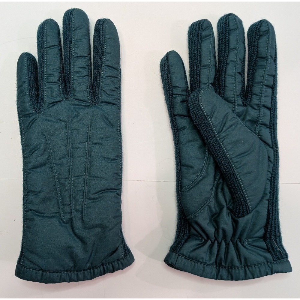 Fownes Thinsulate Gloves Women Size A Teal Green Quilted Winter Thermal